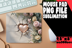 Cheerful Mouse Pad Sublimation PNG, 3D Heart Product Image 1