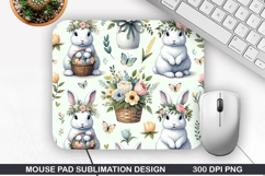 Bunny Mouse Pad Sublimation, Easter Bunny Mouse Pad PNG Product Image 1