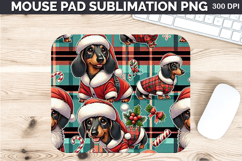 Watercolor Dog Mouse Pad Sublimation - Christmas PNG Design Product Image 1