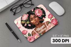 Afro Girl / Woman braided hair Mouse Pad, Black Queen PNG Product Image 1