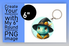 Artistic Keychain Circle Design PNG , Halloween Dino Product Image 1