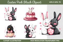Pink Black Easter Clipart PNG Product Image 1