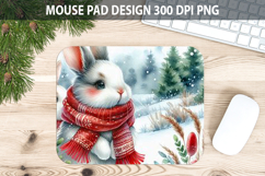 Rabbit Mouse pad Sublimation - Christmas Animal PNG Design Product Image 1