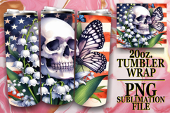 SERENE MOMENTS 20oz TUMBLER WRAP, Skull USA Product Image 1