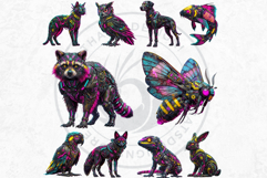 Neon Tropica Cyberpunk Cliparts &amp; Backgrounds scrapbooking Product Image 12