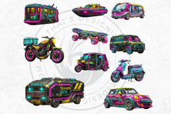 Neon Tropica Cyberpunk Cliparts &amp; Backgrounds scrapbooking Product Image 13