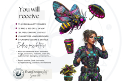 Neon Tropica Cyberpunk Cliparts &amp; Backgrounds scrapbooking Product Image 2