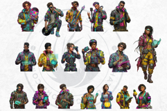 Neon Tropica Cyberpunk Cliparts &amp; Backgrounds scrapbooking Product Image 6