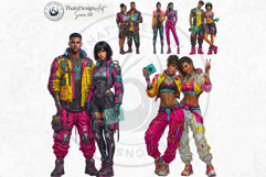 Neon Tropica Cyberpunk Cliparts &amp; Backgrounds scrapbooking Product Image 7