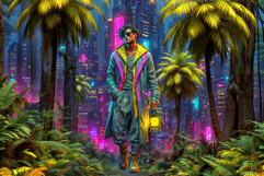 Neon Tropica Cyberpunk Cliparts &amp; Backgrounds scrapbooking Product Image 8