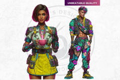 Neon Tropica Cyberpunk Cliparts &amp; Backgrounds scrapbooking Product Image 9