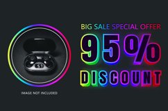 95 percent discount big neon sale banner template. Product Image 1