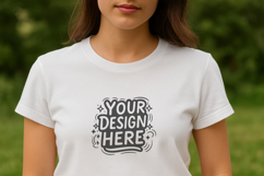 Women Outdoor Casual T-Shirt Mockup PSD JPG Product Image 1