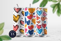 heart doodle Digital paper, doodle seamless pattern Product Image 2