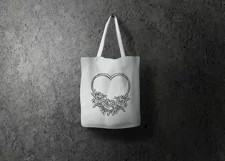 Heart SVG | Monogram SVG Floral Heart | Love SVG Product Image 2