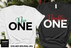 The Naughty One and The Nice One svg and jpg, Cricut project Product Image 1
