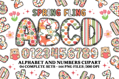 Spring Fling Alphabet png, letters doodle, spring clipart Product Image 1