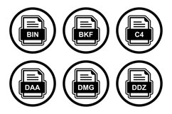 Set Of File Formats Icons Product Image 1