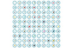 100 brand icons set, isometric 3d style Product Image 1