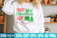 CRazy Christmas Lady SVG Cut File, Christmas SVG Design Product Image 1