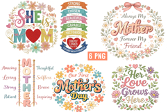 Mother's Day PNG,Faux Yarn Mother's Day png,She is Mom PNG Product Image 1