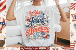 She Loves Jesus And America too Sublimation Design Product Image 1