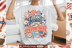 She Loves Jesus And America too Sublimation Design Product Image 1