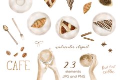 Watercolor Coffee Clipart Set. Cake clipart, food clipart Product Image 2