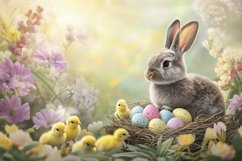 Easter Bunny Background Mockup, Spring Background PNG Product Image 1