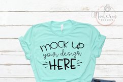 Mock up Bella Canvas 3001 Heather Mint Unisex Mockup Product Image 1