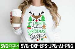 My Favorite Color is Christmas Lights SVG Cut File,Christmas Product Image 1