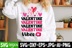 Valentine Vibes SVG - Valentine's Day SVG -Happy Valentine Product Image 1