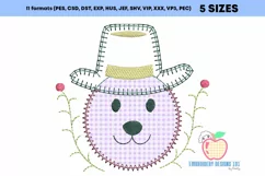 Face Of The Dog With Hat Embroidery Applique Designs Product Image 2