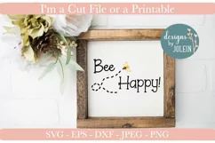 Bee Happy SVG, DXF, PNG Product Image 5