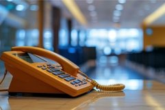 Office landline telephone on desk Product Image 1