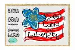 Sweet Land of Liberty Doodle Flag, Sublimation Design Product Image 1