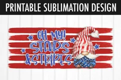 Gnome Patriotic Mug Sublimation | Oh My Stars & Stripes PNG Product Image 2