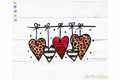 Valentines day png, Leopard Heart PNG Product Image 1