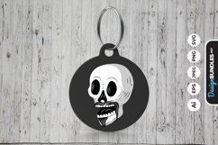 Skull with Mustache Keychain Product Image 1