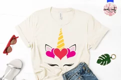 Unicorn Face Valentine - Unicorn SVG EPS DXF PNG Product Image 2