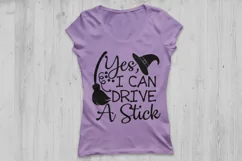 Yes I Can Drive A Stick SVG, Halloween svg, Witch svg, Broom Product Image 2