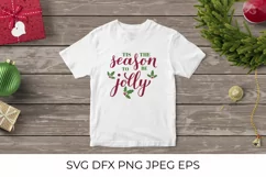 Tis the season to be jolly lettering. Christmas quote SVG Product Image 3
