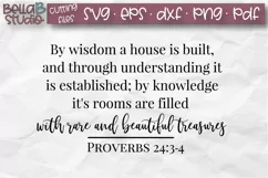 Home SVG, Family SVG, By Wisdom a House is Built SVG Product Image 2