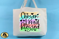 Chosen Loved Blessed PNG Christian Watercolor Sublimation Product Image 3