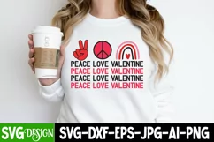 Peace love valentine Retro Valentines Day shirt SVG cut file Product Image 2