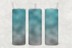 Cyan and Silver Metallic Foil Tumbler Wrap Sublimation Product Image 1