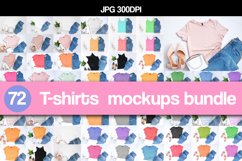 SUPER BIG 72 bright T-shirts, tops mockups bundle JPG Product Image 10