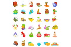 Big trip icons set, cartoon style Product Image 1
