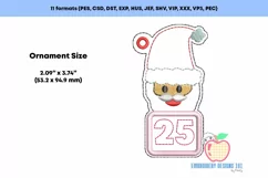 Christmas Calendar with Santa Claus In The Hoop Ornament Product Image 2