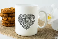 Floral Heart SVG | Butterfly SVG | Flower SVG Product Image 4